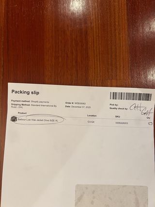 Barbour Lutz Waxed Jacket Talla XL