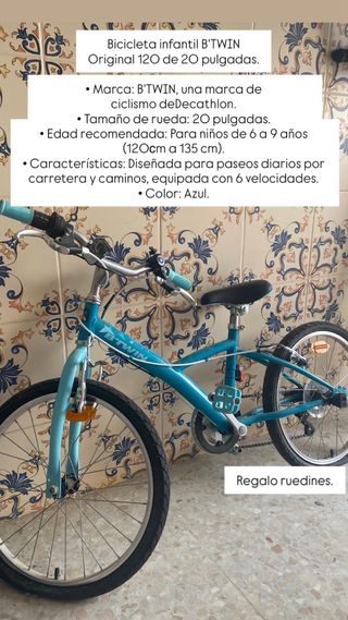 Bicicleta Infantil B'TWIN 20 6 Velocidades