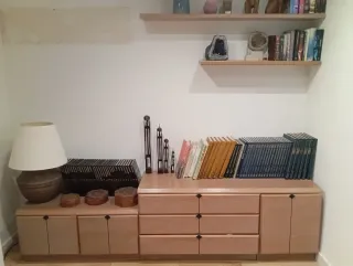 Muebles de salón modulares madera y cristal