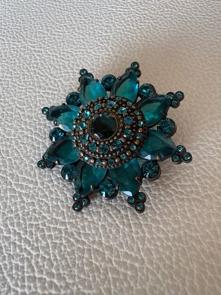 Spilla vintage anni ‘50 Swarovski strass blu
