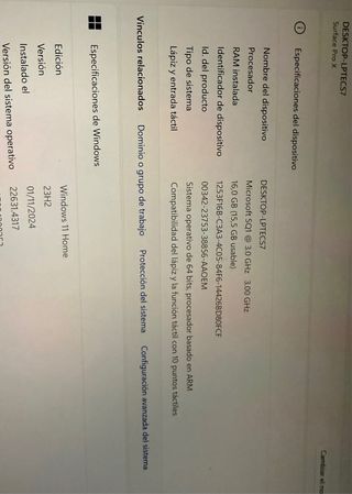 Tablet Microsoft Surface Pro X 13 SQ1