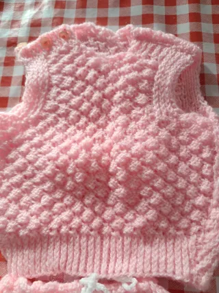 Completo neonato rosa fatto a mano