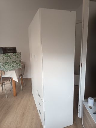 Armario blanco 3 puertas con cajones