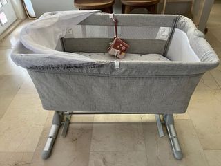 Minicuna colecho gris con mosquitera