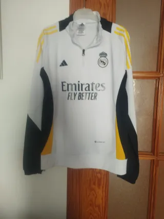Sudadera Adidas Real Madrid Blanca y Amarilla