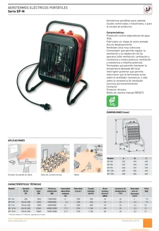 Aerotermo Calefactor Rojo