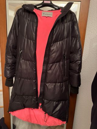 Chaquetón Zaitegui Negro Largo con Capucha