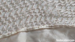 Manton Seda Bordado Flecos Antiguo