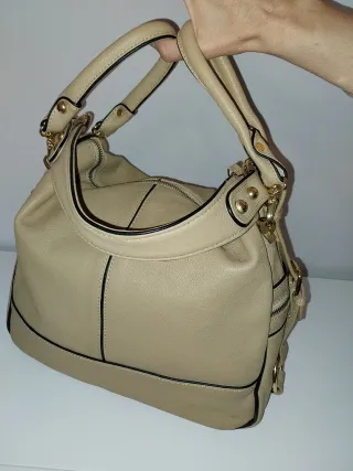Bolso Uterqüe Beige Piel