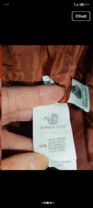 Cappotto in 100% Lana Vergine, rosso con cartellin