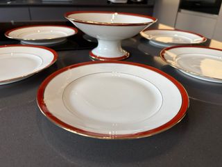 Juego de merienda de fuente o centro y 6 platos