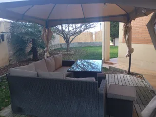 Conjunto Muebles Jardín Ratán y Cojines