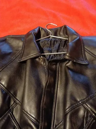 Cazadora de cuero Lampo negra