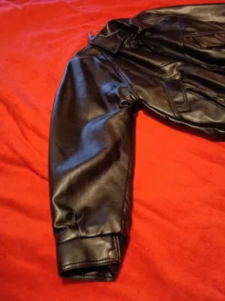 Cazadora de cuero Lampo negra