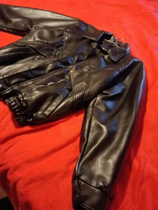 Cazadora de cuero Lampo negra