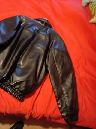 Cazadora de cuero Lampo negra