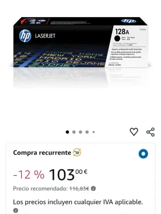 Toner negro original HP 128A