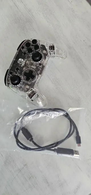 Mando Nintendo Switch Transparente LED Azul