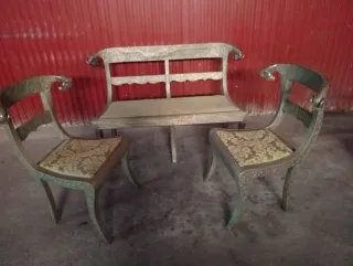 Juego banco y sillas Angloindio