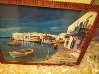 Lámina paisaje marino enmarcada