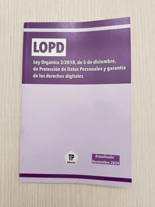 LOPD: Ley Orgánica 3/2018, de 5 de diciembre