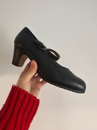 Zapatos Flamenco Tacón Negro Talla 37