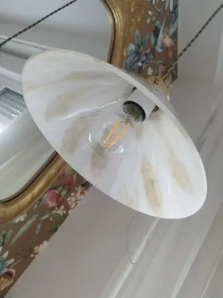 Lámpara de techo opalina vintage