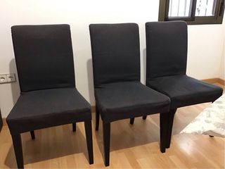 Sillas comedor Ikea tela gris oscuro. Precio unida