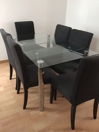 Sillas comedor Ikea tela gris oscuro. Precio unida