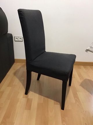 Sillas comedor Ikea tela gris oscuro. Precio unida