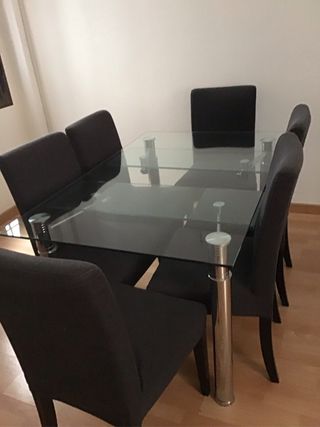 Sillas comedor Ikea tela gris oscuro. Precio unida