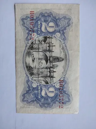 Billete 2 Pesetas República Española 1938