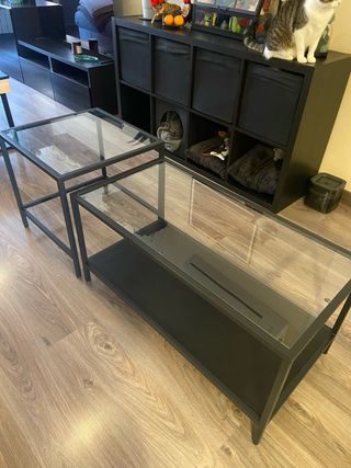 Mesa nido VITTSJÖ IKEA cristal y metal