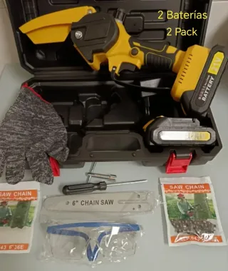 2 Motosierra Eléctricas Recargables (2 Baterías)