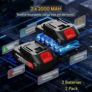 2 Motosierra Eléctricas Recargables (2 Baterías)
