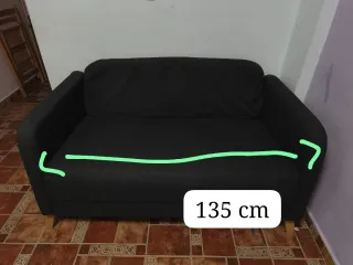 Sofá 2 plazas tela negro