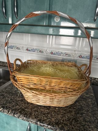 Cesta de mimbre grande para setas