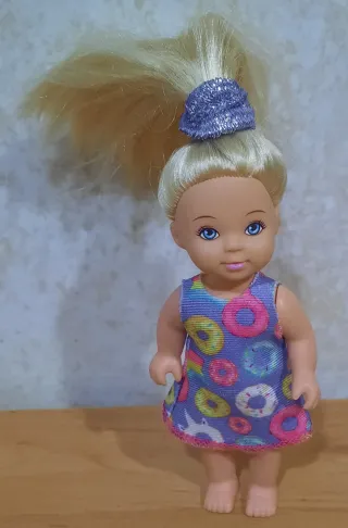 Lote 3 muñecas con vestido rosa y bolso para niñas