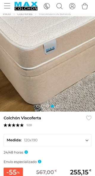 Colchón 120x190x21 cm