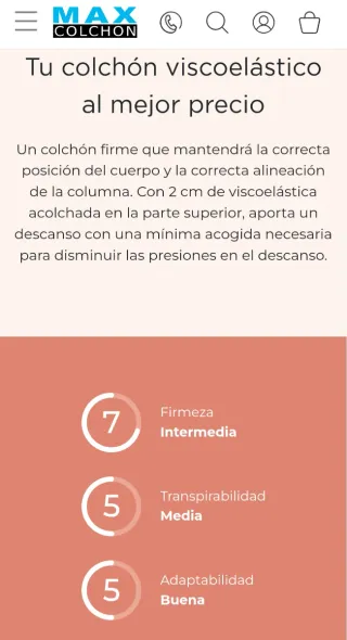 Colchón 120x190x21 cm