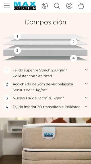 Colchón 120x190x21 cm