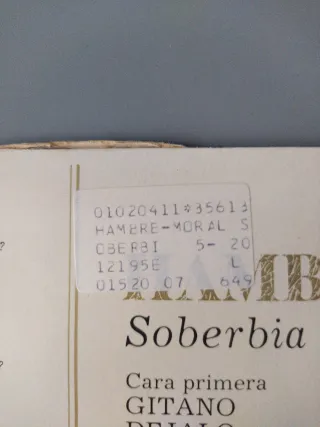 Vinilo Hambre y Moral - Soberbia