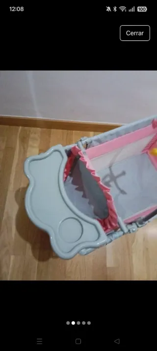 Cuna de viaje para bebé rosa