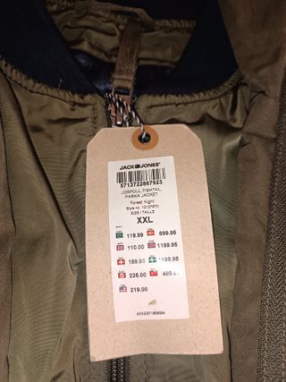 Parka Jack & Jones Talla XXL Verde Militar