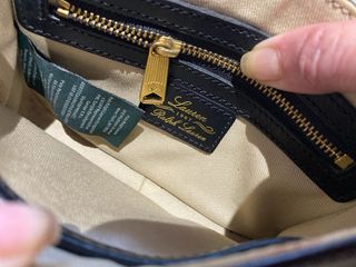 Bolso Piel Negro Ralf Lauren Detalles Dorados