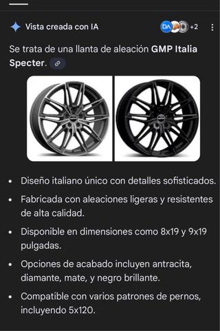 Llanta GMP Specter 19 5x114.3 ET45