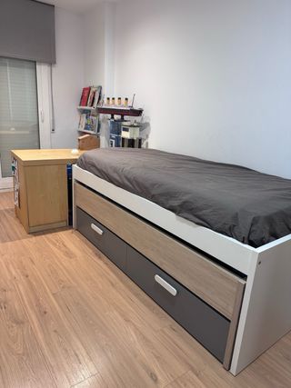 Cama nido con cajones, armario y escritorio
