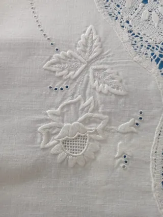 Juego sábanas algodón bordadas bolillos