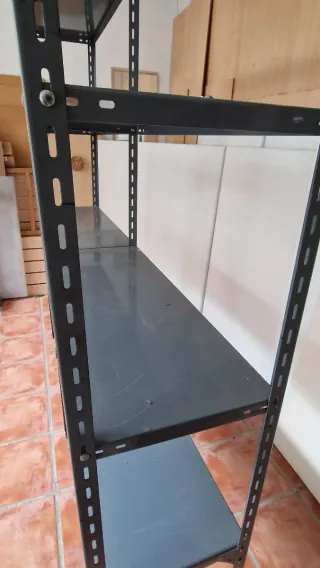 Estantería industrial doble metálica gris