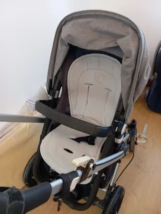 Bugaboo gris oscuro, silla y capazo